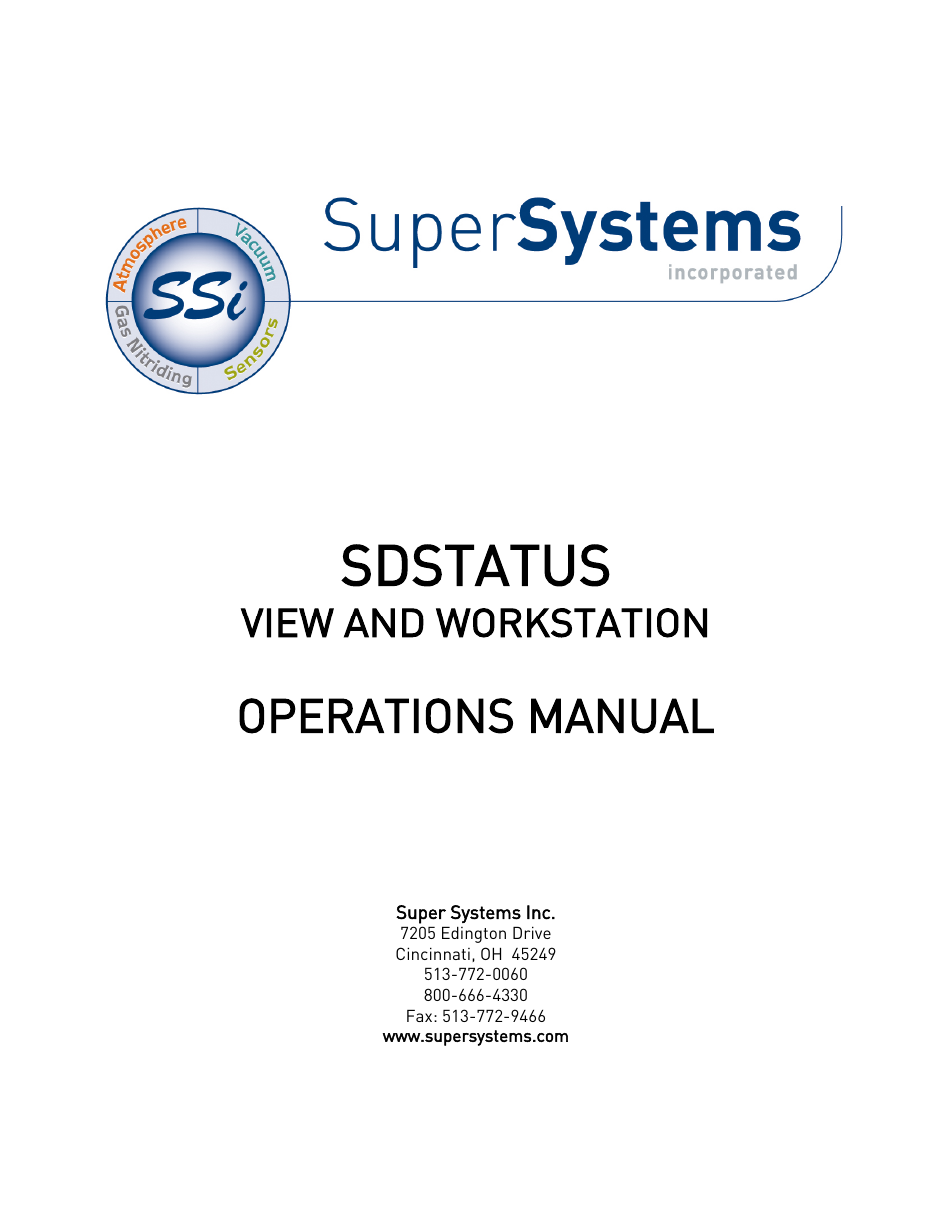 Super Systems SDStatus User Manual | 83 pages