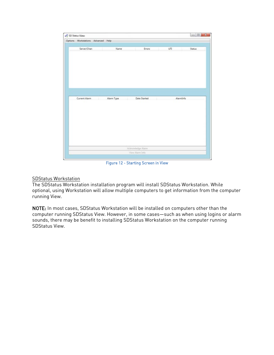Sdstatus workstation, E figure 12) | Super Systems SDStatus User Manual | Page 10 / 83