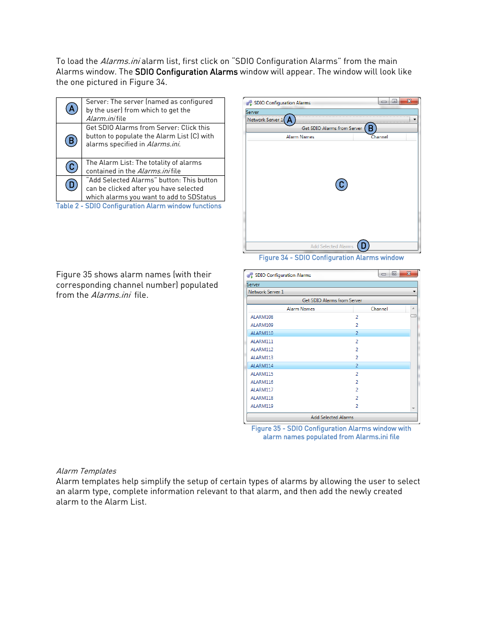 Alarm templates | Super Systems SDStatus User Manual | Page 26 / 83