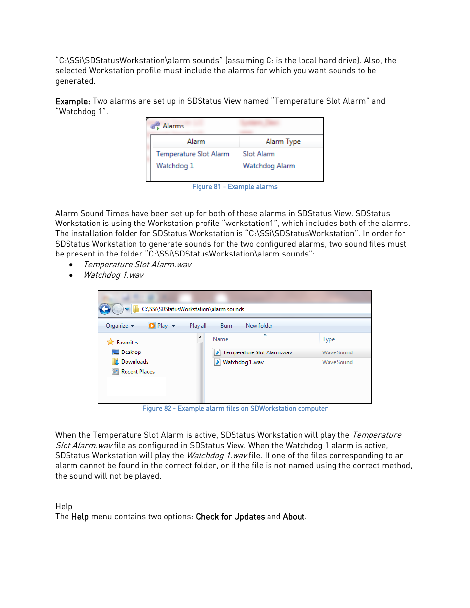 Help | Super Systems SDStatus User Manual | Page 58 / 83