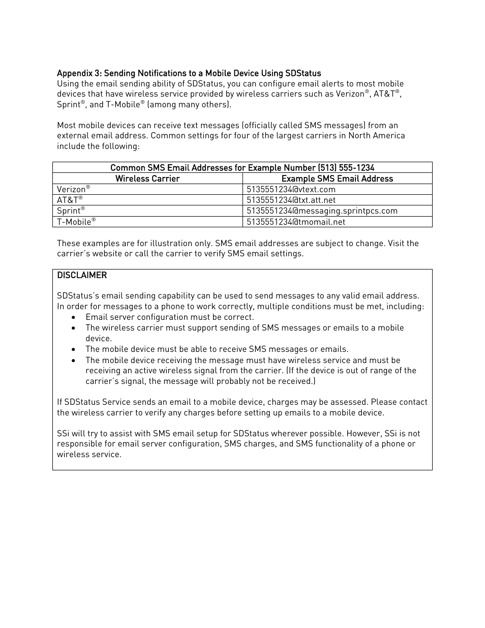 O appendix 3: sending, Notifications to a mobile device using sdstatus | Super Systems SDStatus User Manual | Page 83 / 83
