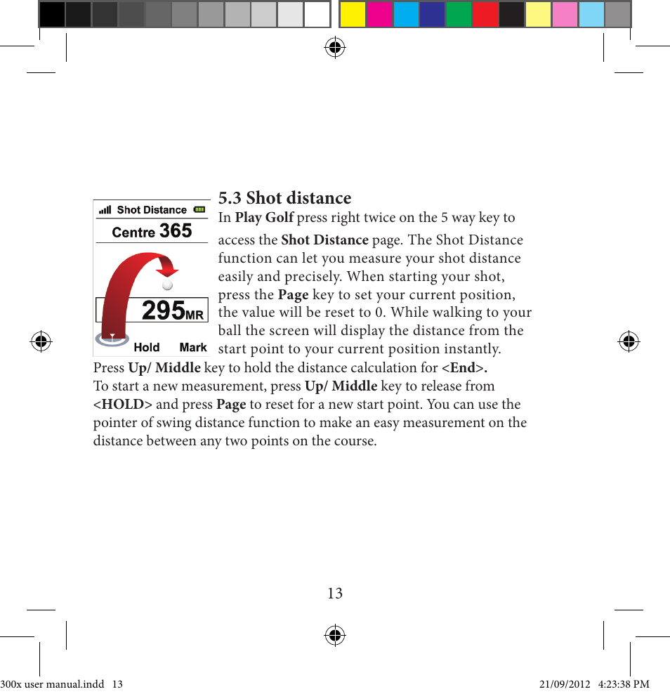 3 shot distance | Sureshotgps MICRO 300X User Manual | Page 13 / 27