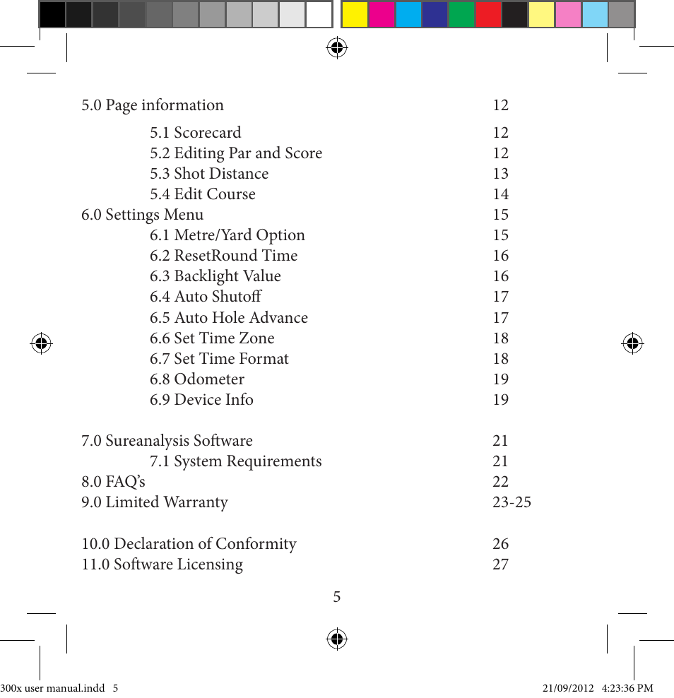 Tabe of contents | Sureshotgps MICRO 300X User Manual | Page 5 / 27