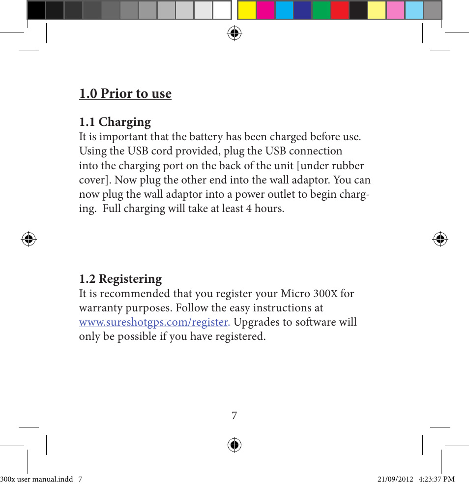 0 prior to use | Sureshotgps MICRO 300X User Manual | Page 7 / 27