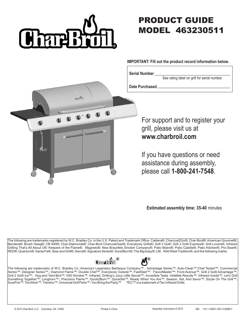 Char-Broil 463230511 User Manual | 32 pages