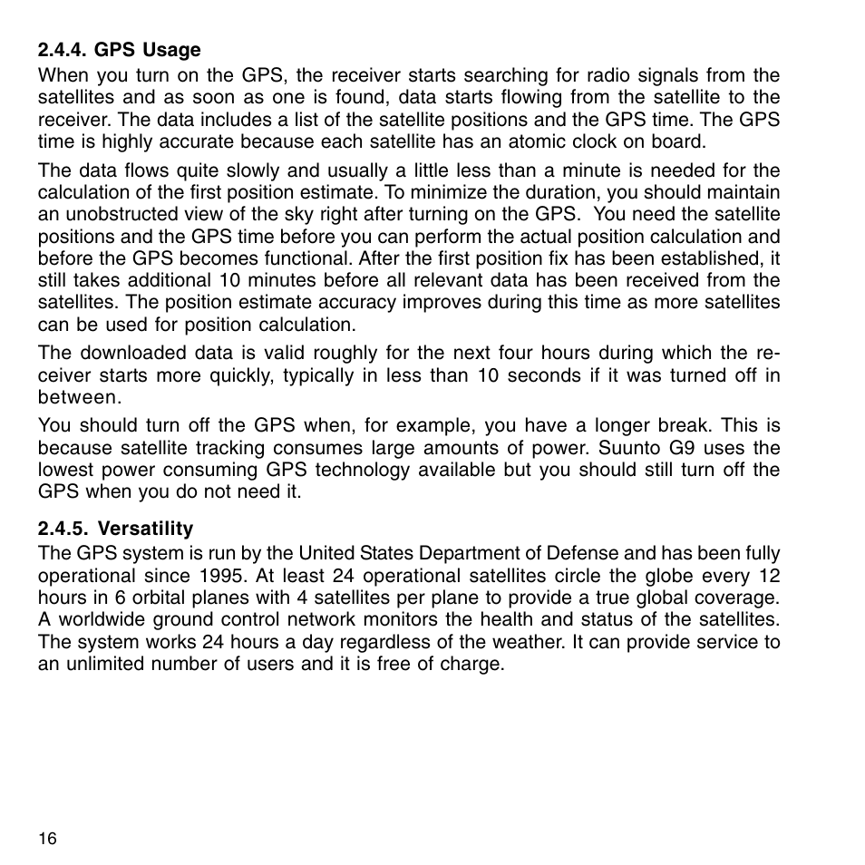 Gps usage, Versatility, Modes | General information, Time mode, Main display, Gps usage 2.4.5. versatility | SUUNTO G9-3 User Manual | Page 16 / 82