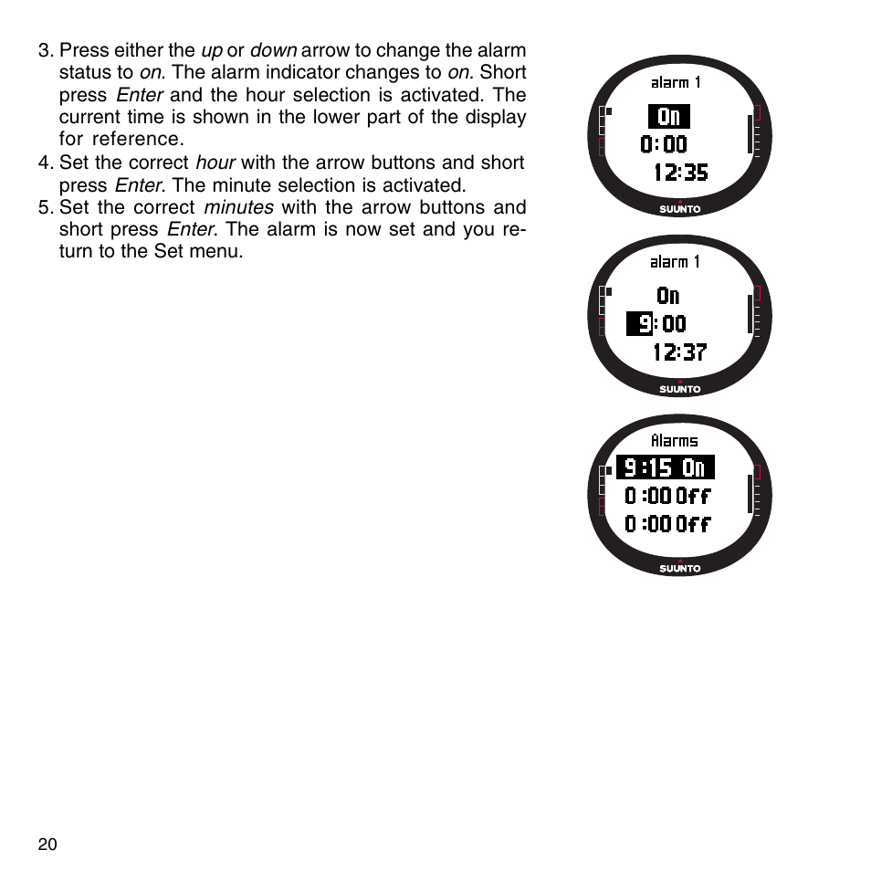 Time/date | SUUNTO G9-3 User Manual | Page 20 / 82