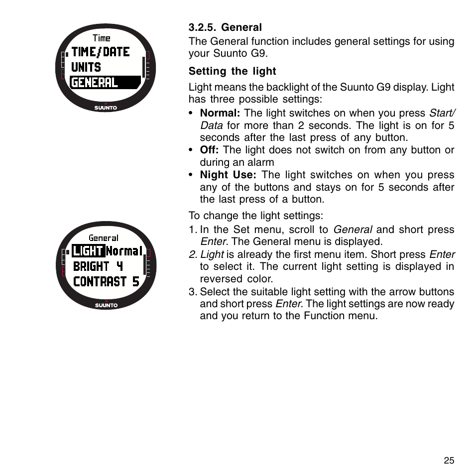 SUUNTO G9-3 User Manual | Page 25 / 82