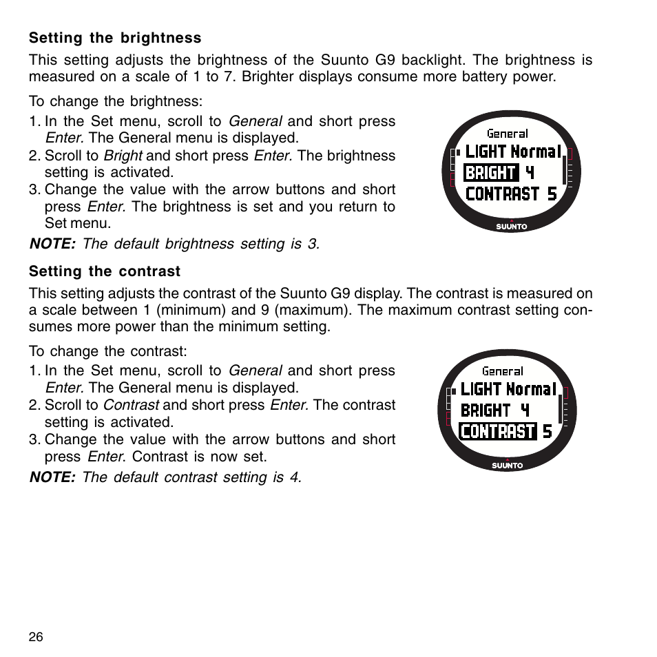 Units | SUUNTO G9-3 User Manual | Page 26 / 82