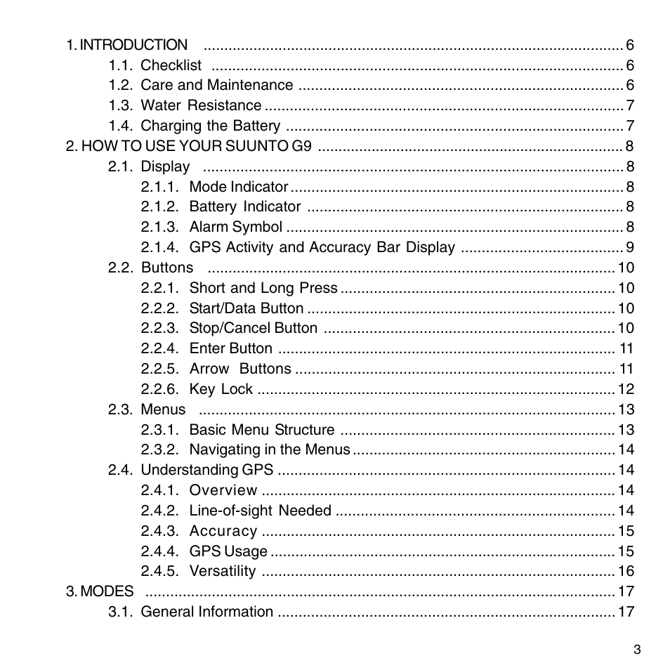 SUUNTO G9-3 User Manual | Page 3 / 82