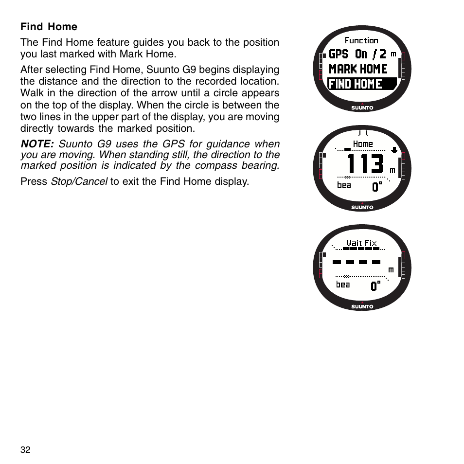 SUUNTO G9-3 User Manual | Page 32 / 82