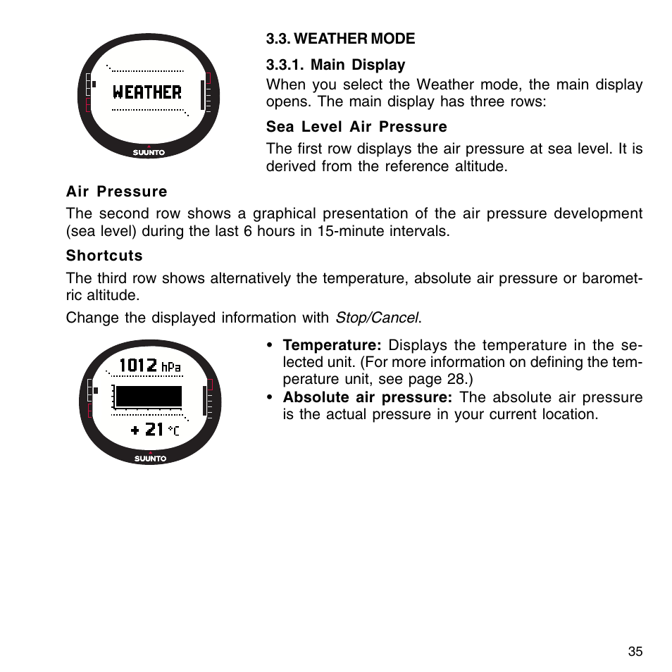 SUUNTO G9-3 User Manual | Page 35 / 82