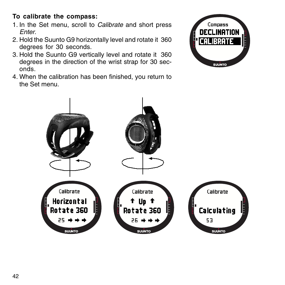 Declination | SUUNTO G9-3 User Manual | Page 42 / 82