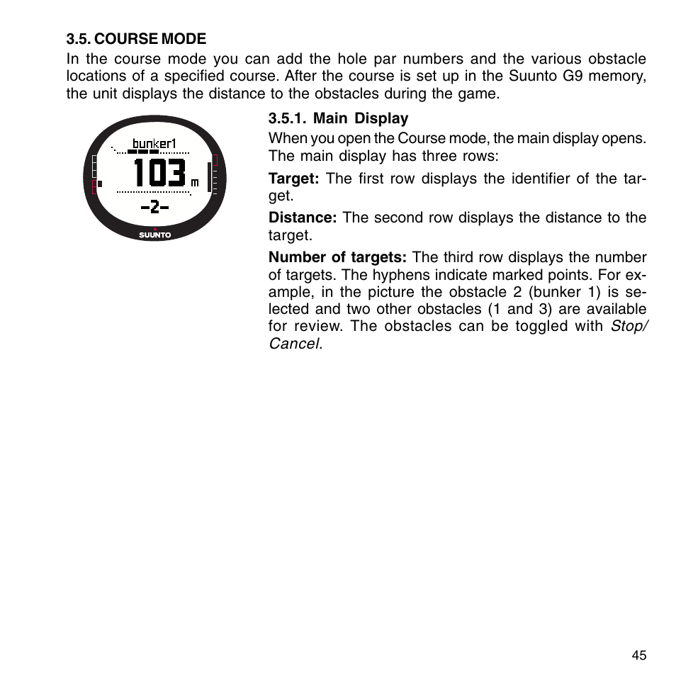 SUUNTO G9-3 User Manual | Page 45 / 82