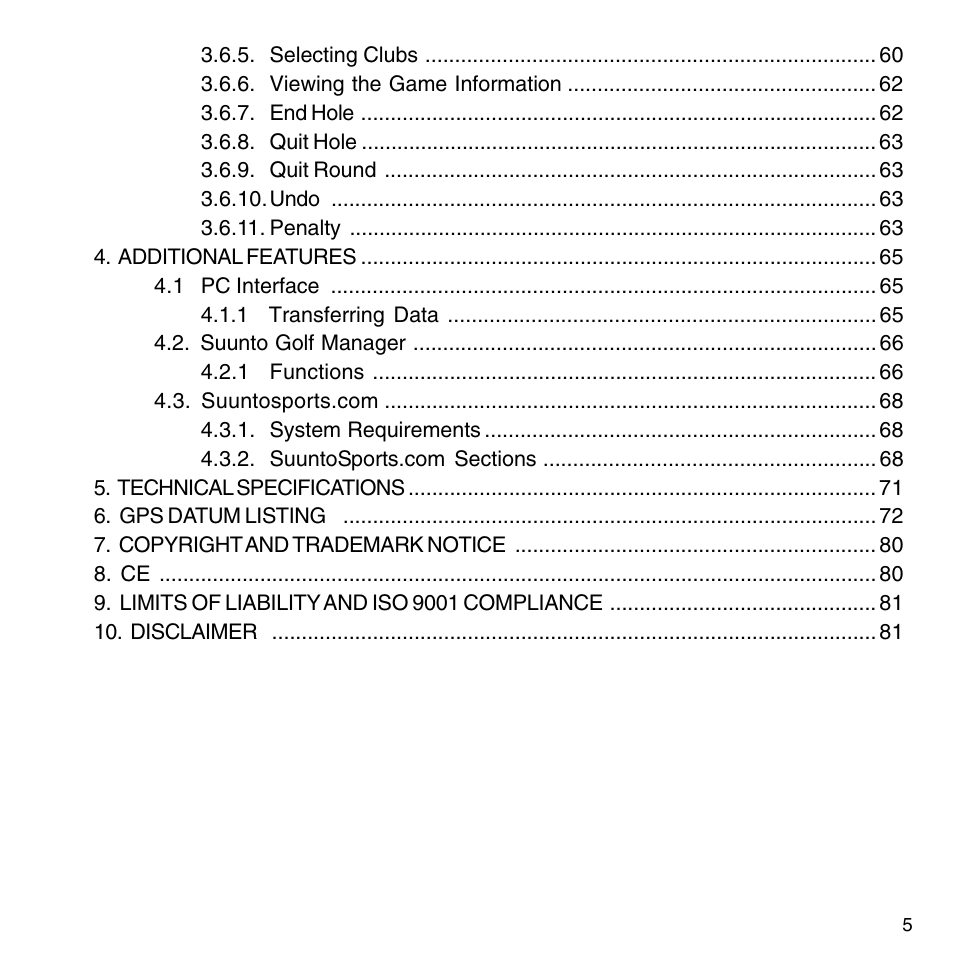 SUUNTO G9-3 User Manual | Page 5 / 82