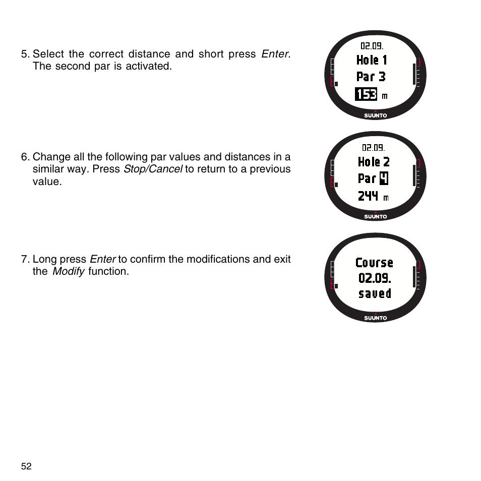 Clubs | SUUNTO G9-3 User Manual | Page 52 / 82