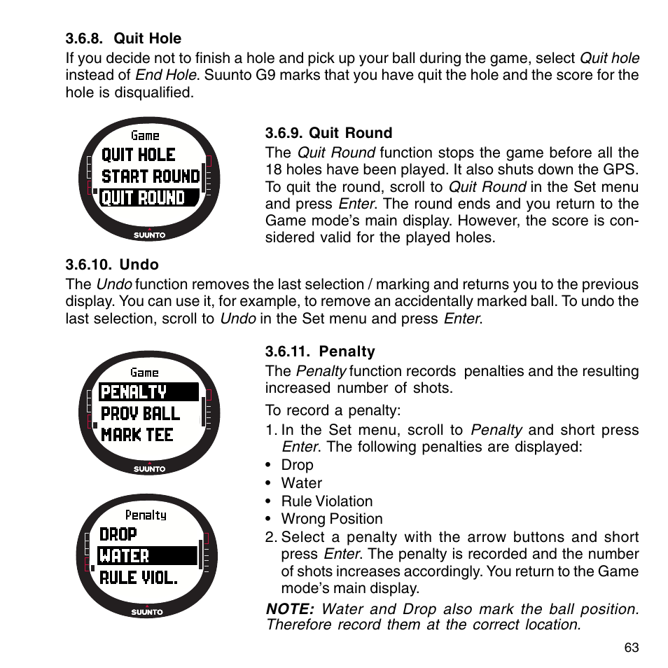 SUUNTO G9-3 User Manual | Page 63 / 82