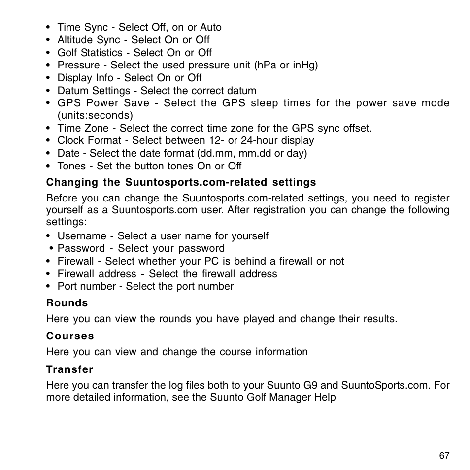 SUUNTO G9-3 User Manual | Page 67 / 82