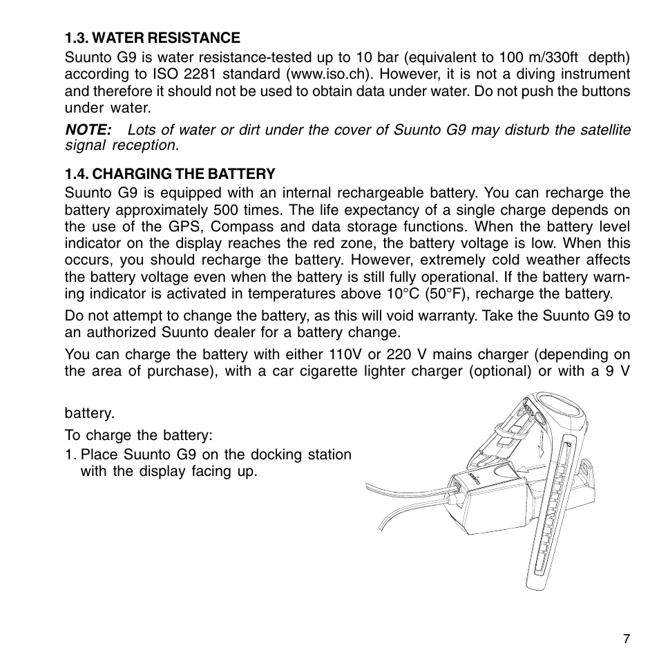 SUUNTO G9-3 User Manual | Page 7 / 82