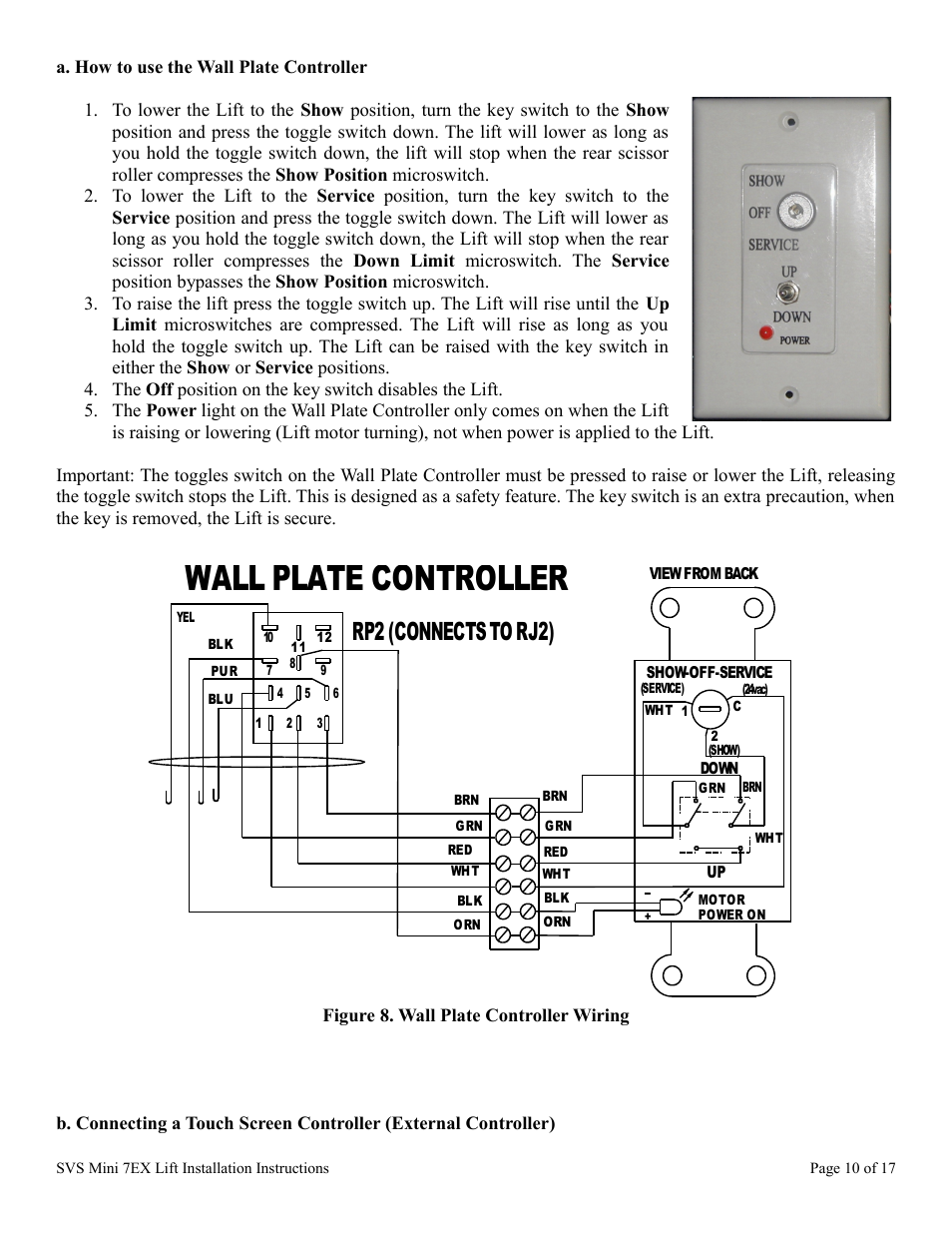Wall plate controller, Rp2 (connects to rj2) | SVS MINI 7EX 110V User Manual | Page 10 / 17