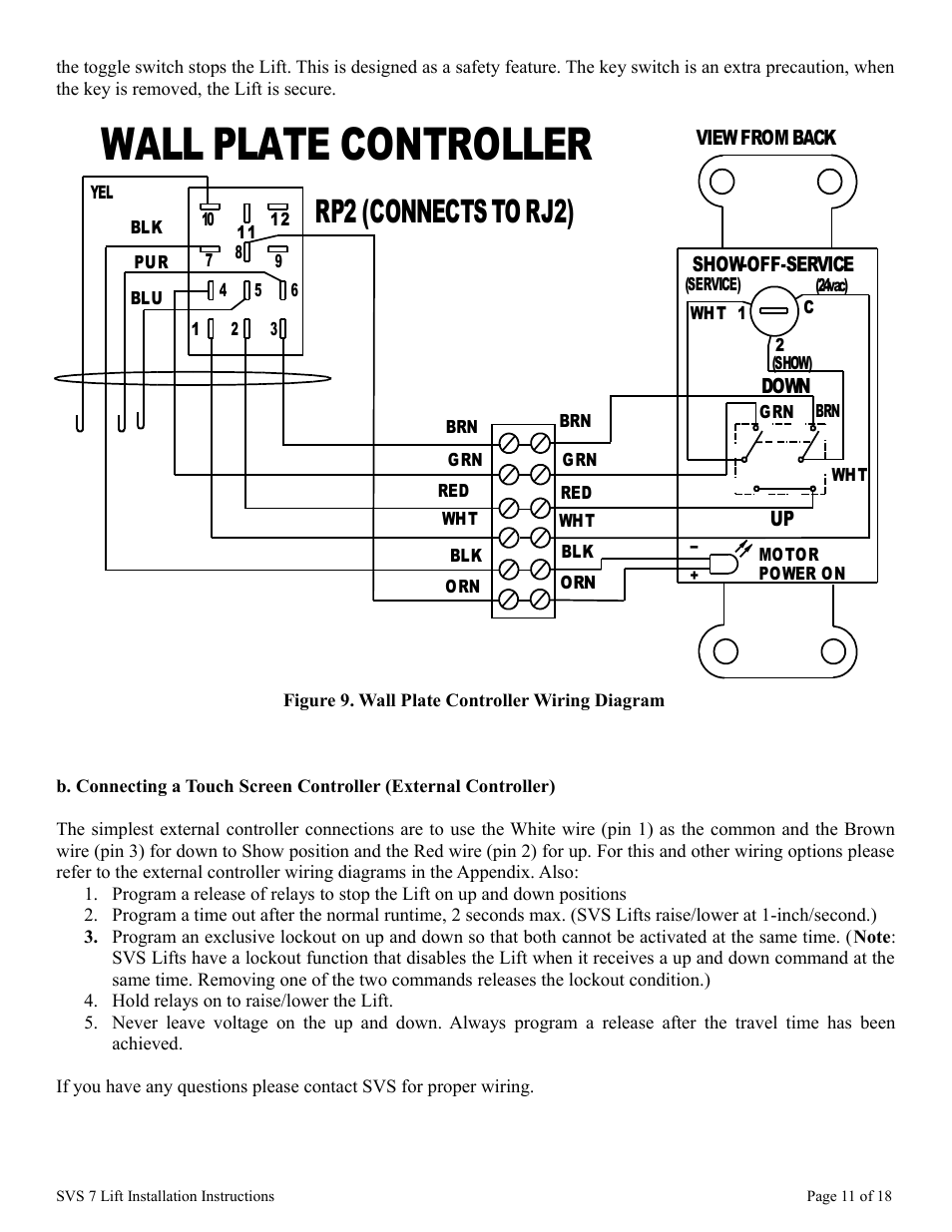 Wall plate controller, Rp2 (connects to rj2) | SVS 7 110V User Manual | Page 11 / 18