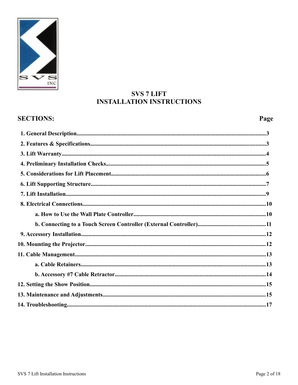 SVS 7 110V User Manual | Page 2 / 18