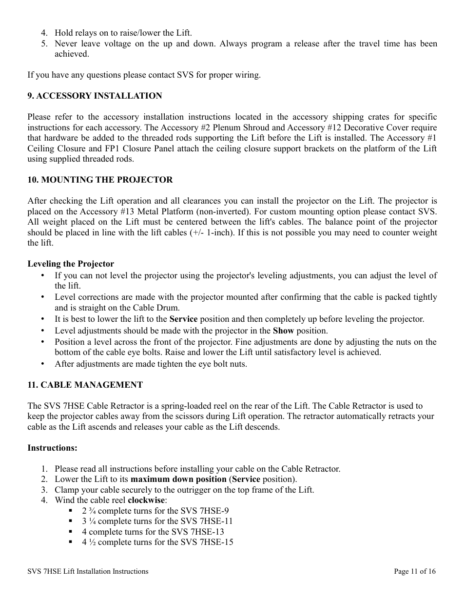 SVS 7HSE 110V User Manual | Page 11 / 16