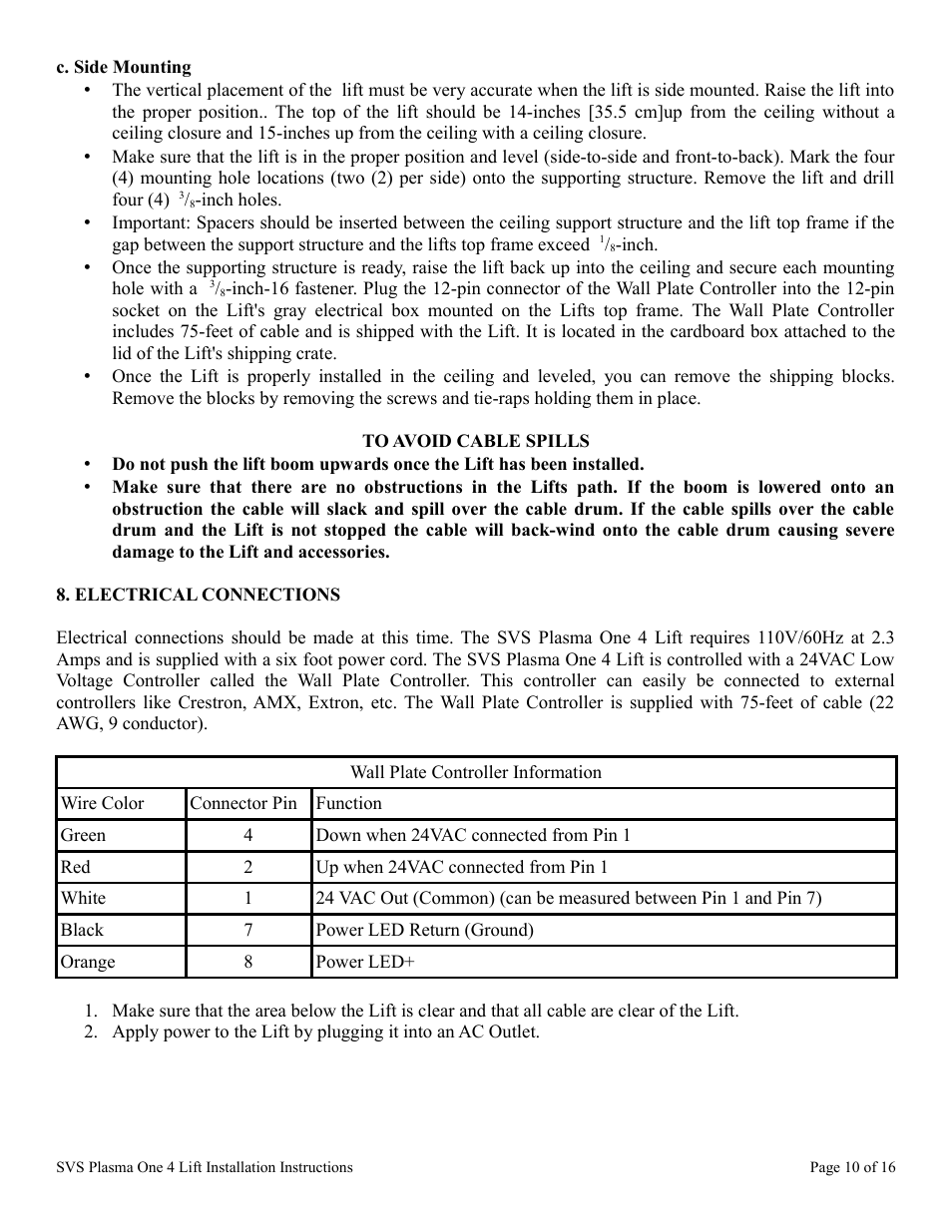 SVS PLASMA ONE 4 User Manual | Page 10 / 16