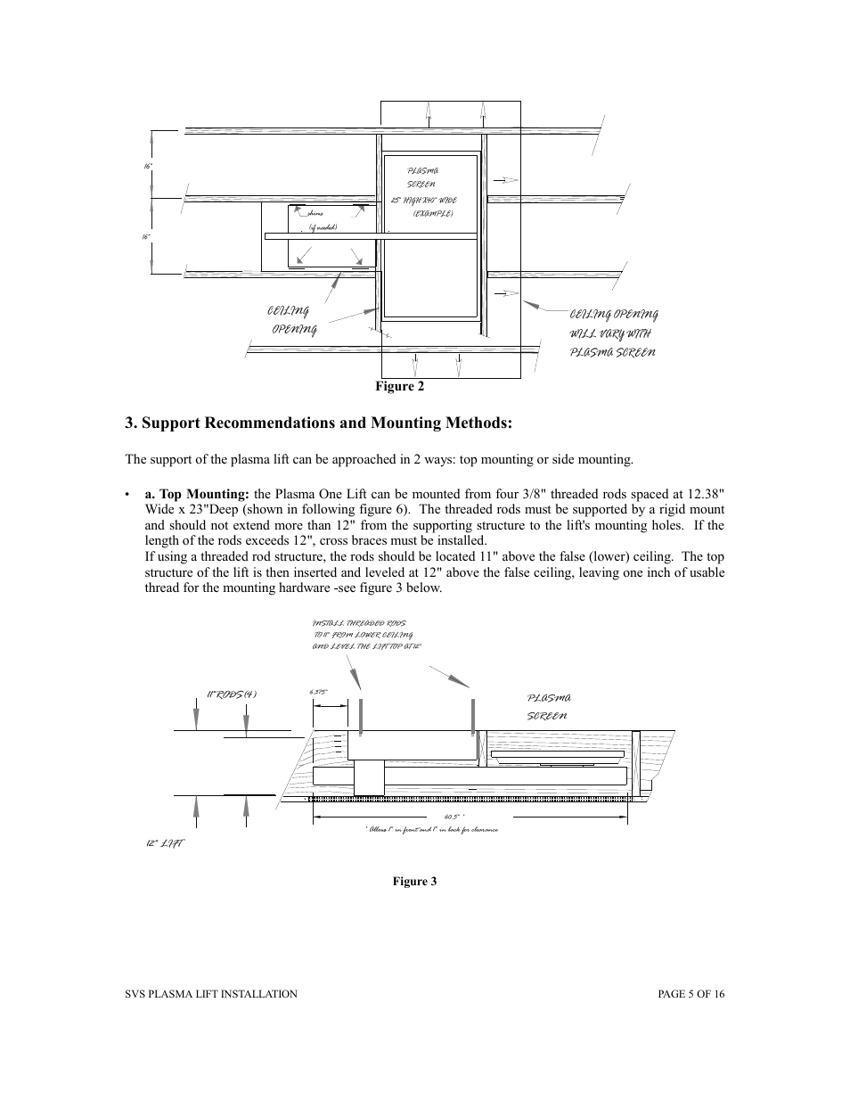 Support recommendations and mounting methods | SVS PLASMA ONE 7 User Manual | Page 5 / 15