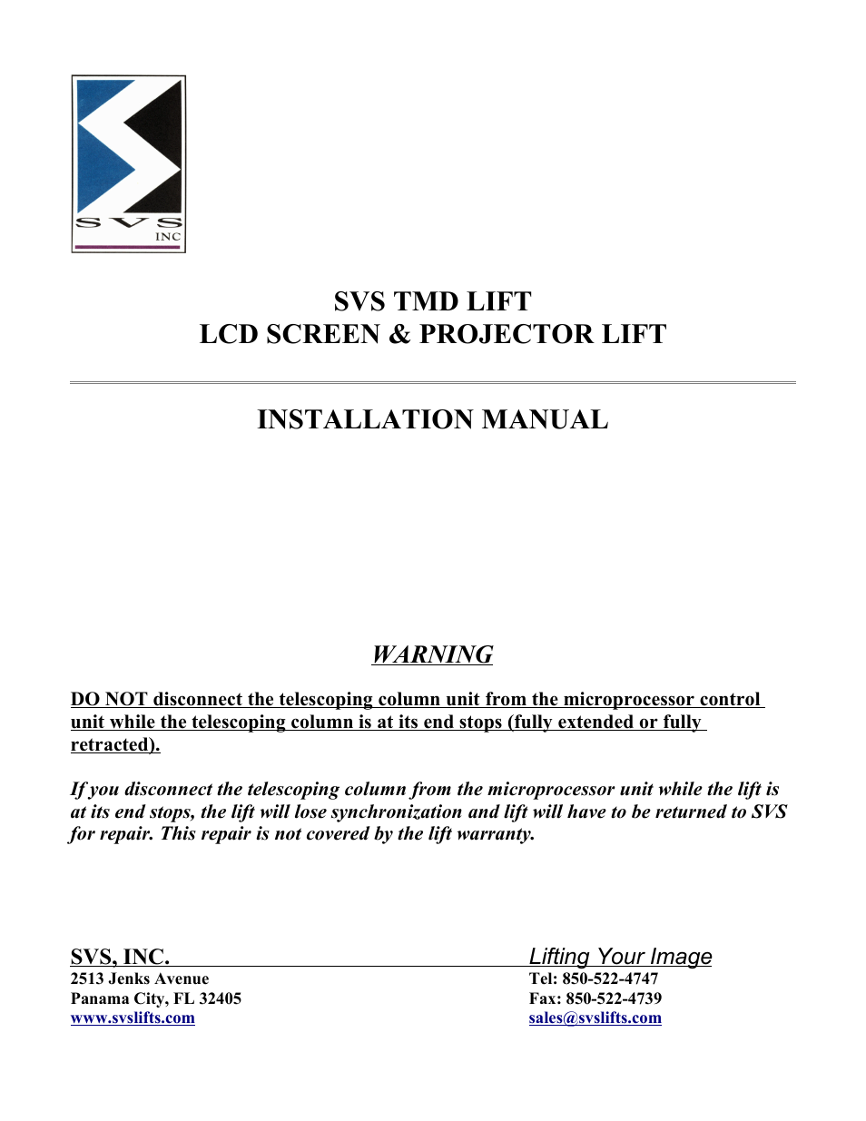 SVS TMD User Manual | 17 pages