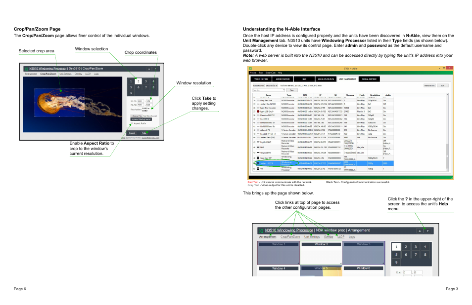 Understanding the n-able interface, Crop/pan/zoom page | SVSi N3510 User Manual | Page 3 / 8