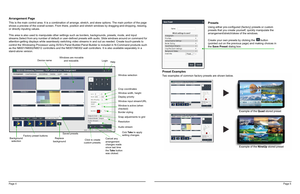 Device name, Presets | SVSi N3510 User Manual | Page 4 / 8
