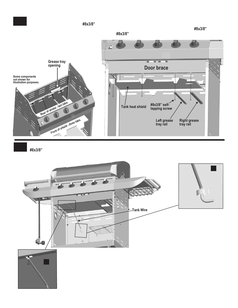 Door brace | Char-Broil COMMERICAL 463248708 User Manual | Page 21 / 32
