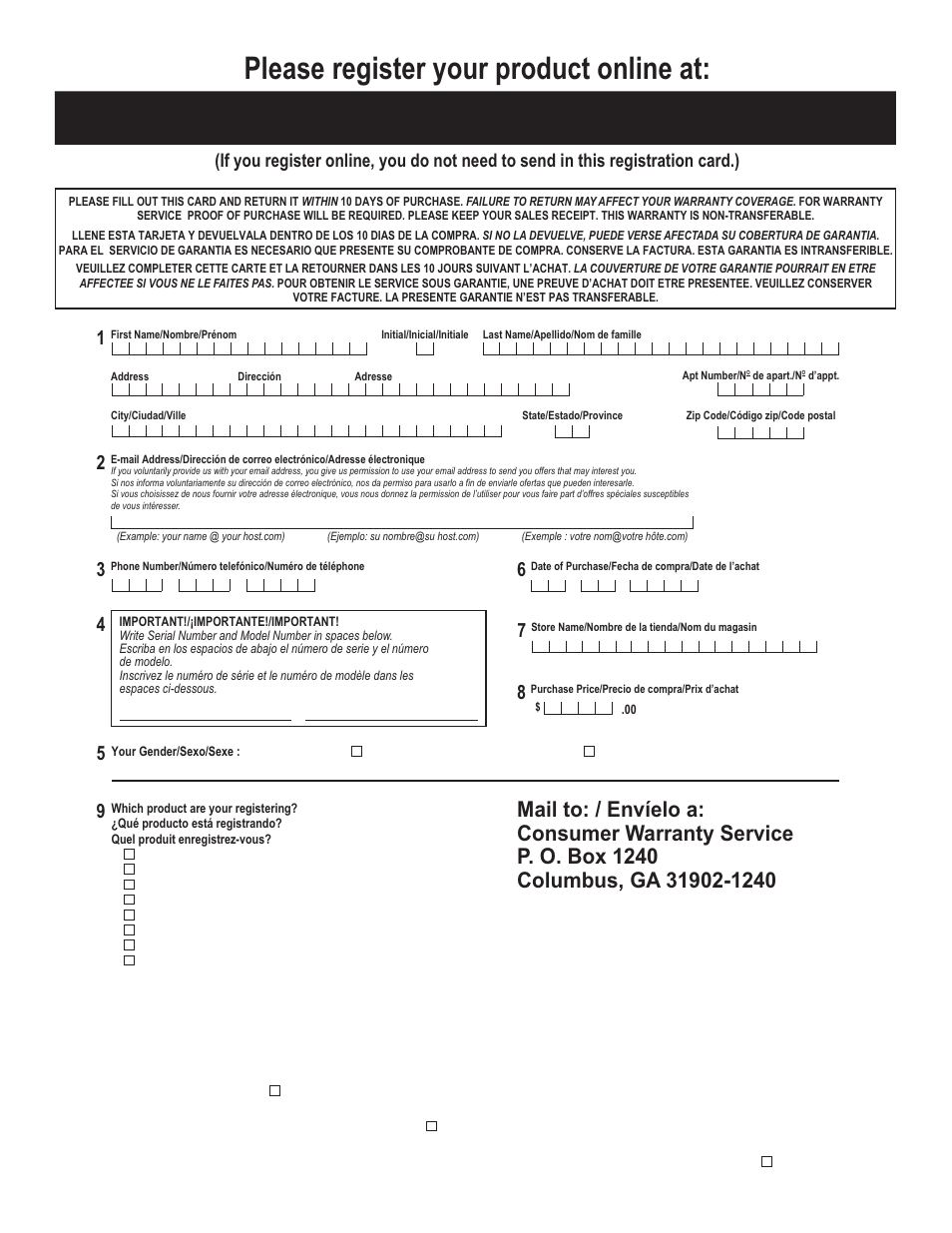 Please register your product online at | Char-Broil COMMERICAL 463248708 User Manual | Page 29 / 32