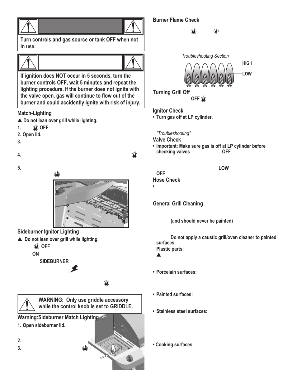 Caution, Warning | Char-Broil COMMERICAL 463248708 User Manual | Page 8 / 32