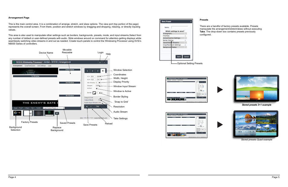 Device name, Presets | SVSi N1510 User Manual | Page 5 / 8