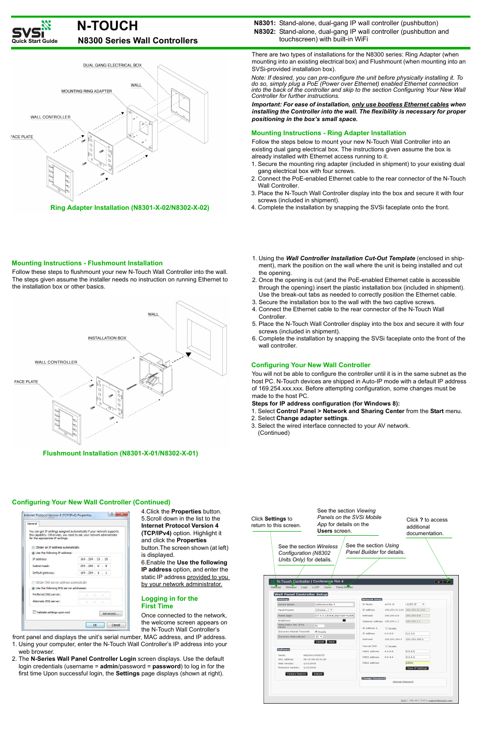 SVSi N8300 Series User Manual | 2 pages
