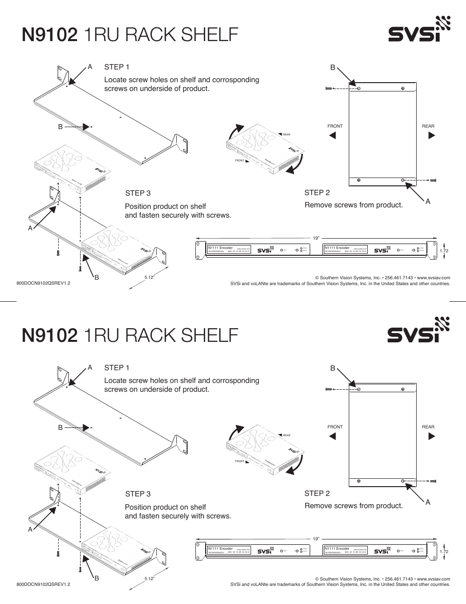 SVSi N9102 User Manual | 1 page