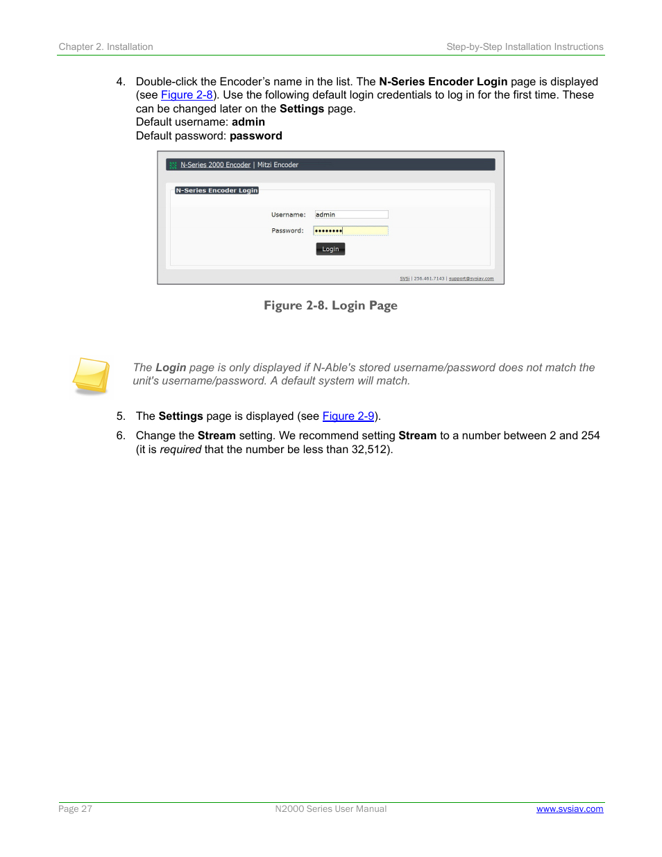 SVSi N2000 Series User Manual | Page 27 / 99