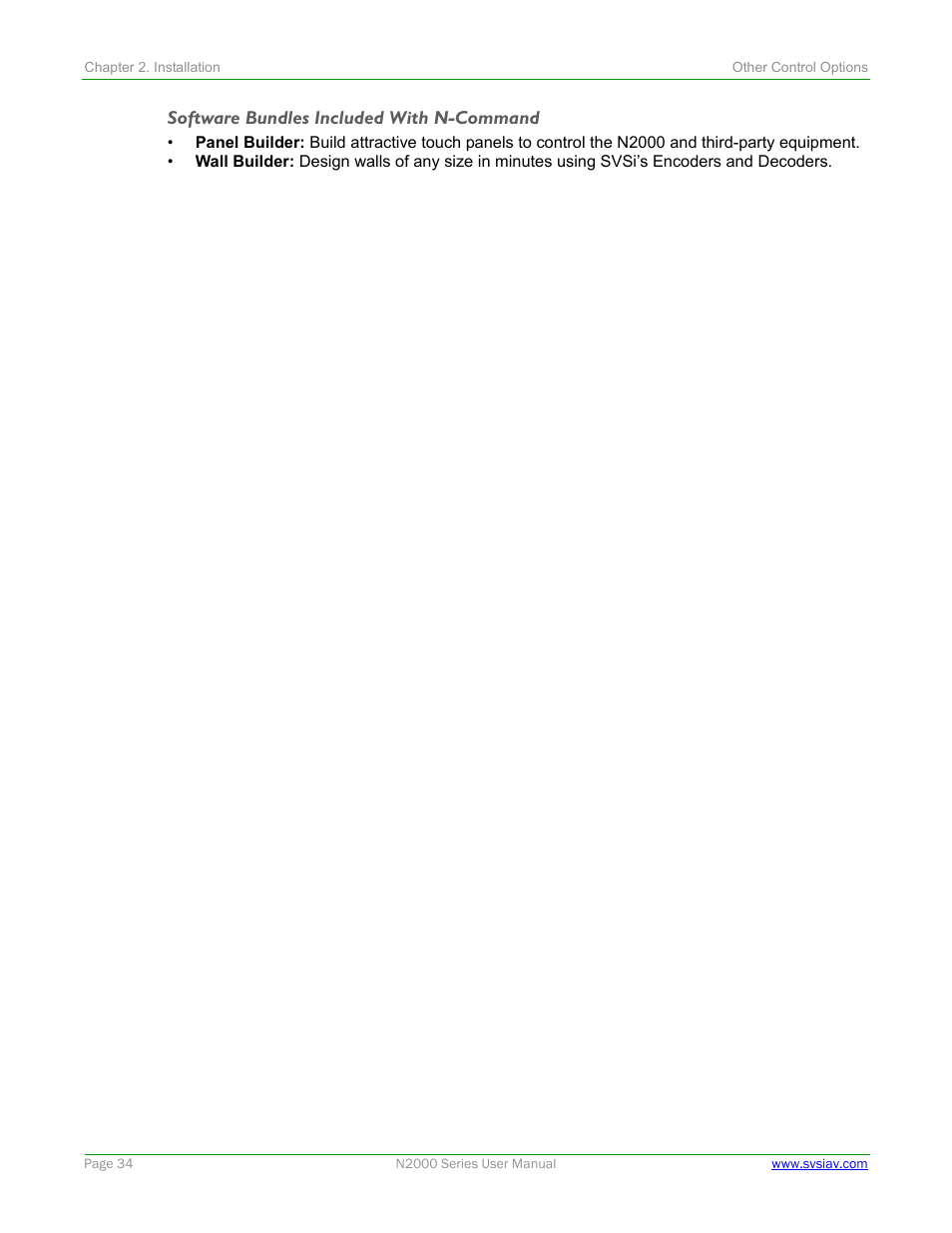 Software bundles included with n-command | SVSi N2000 Series User Manual | Page 34 / 99