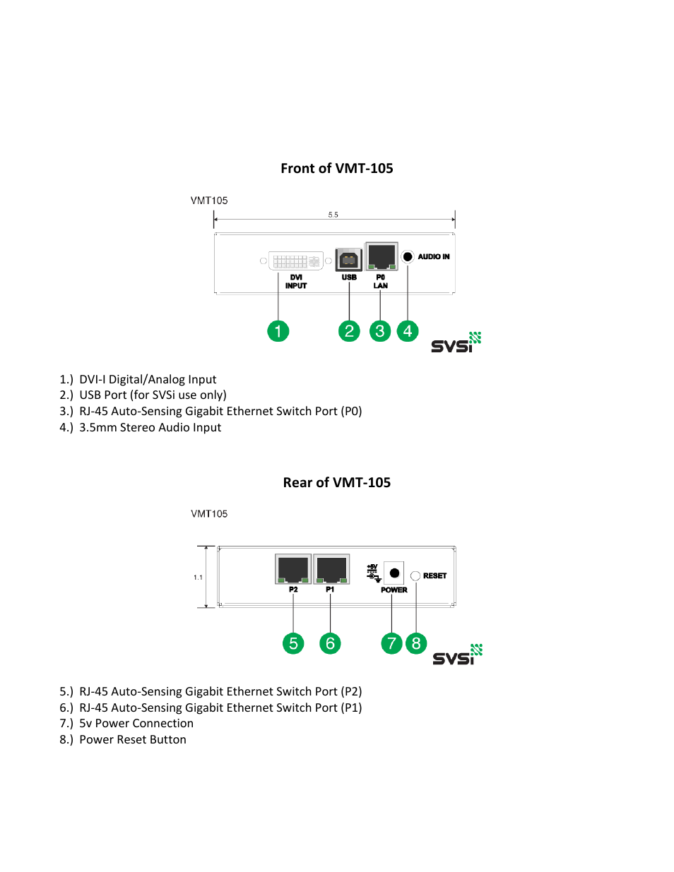 SVSi VMT-105 User Manual | Page 2 / 10