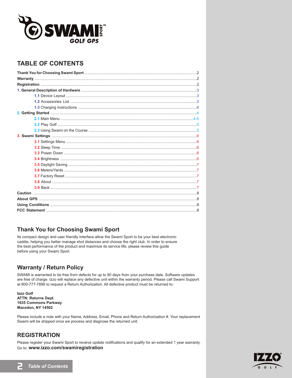 Swami SPORT GPS User Manual | Page 2 / 8