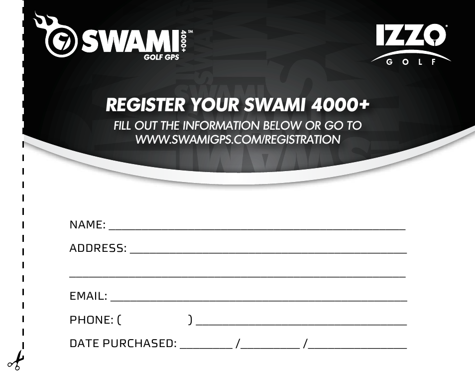 Register your swami 4000 | Swami 4000+ GPS User Manual | Page 19 / 20