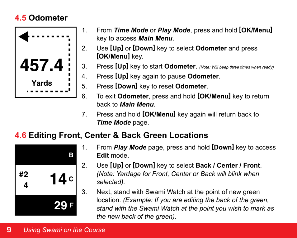 Swami WATCH GOLF GPS User Manual | Page 12 / 20