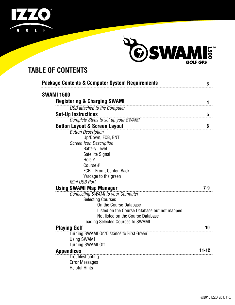 Swami 1500 GPS User Manual | Page 2 / 12