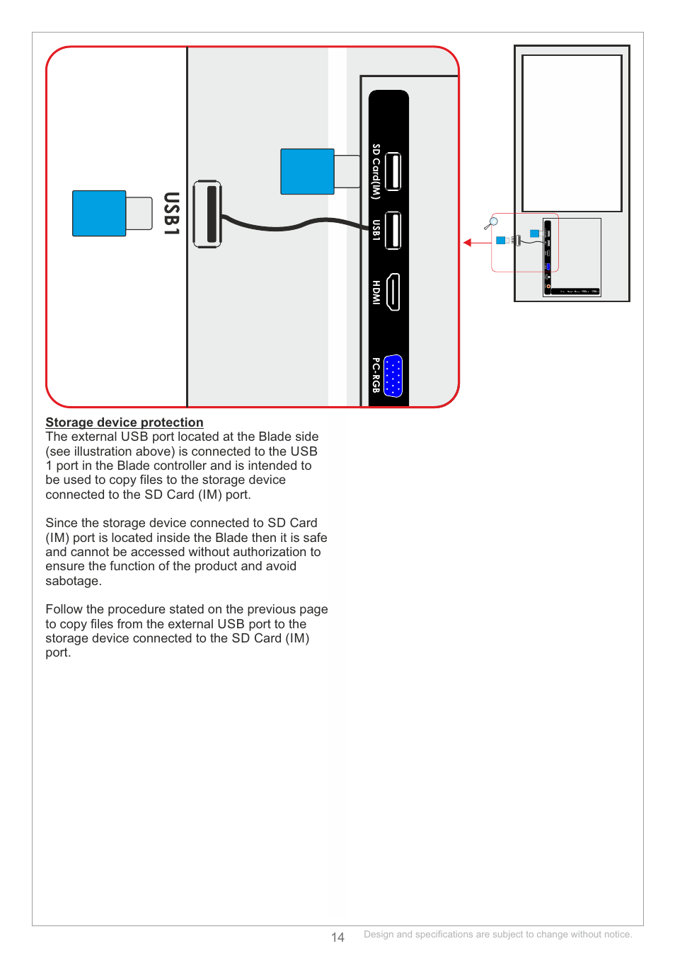 Usb1 | SWEDX Blade User Manual | Page 14 / 23