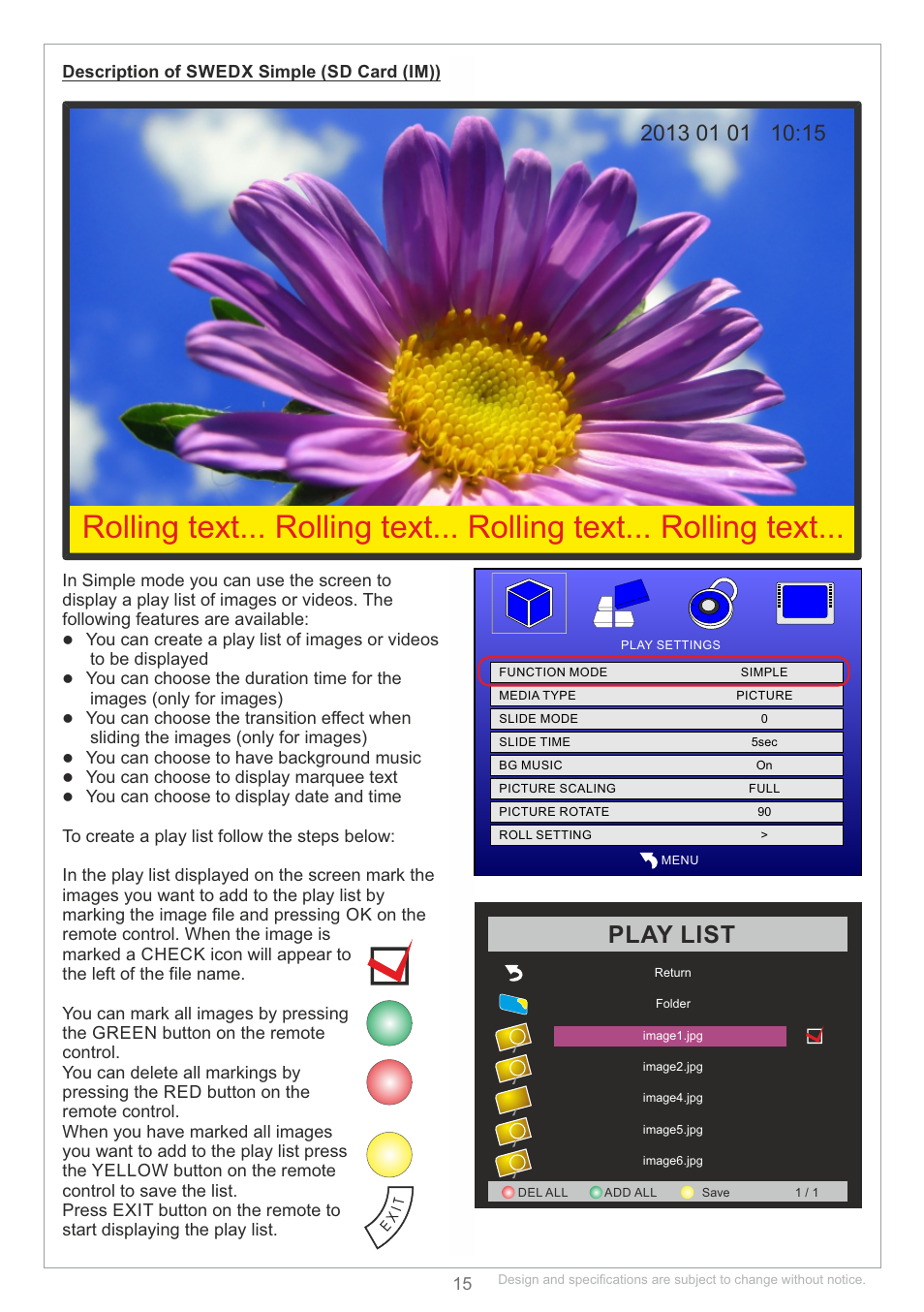 Play list | SWEDX Blade User Manual | Page 15 / 23