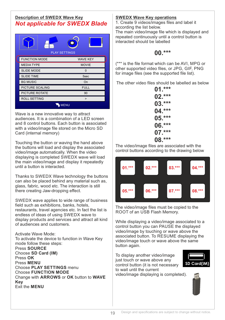 Not applicable for swedx blade | SWEDX Blade User Manual | Page 19 / 23