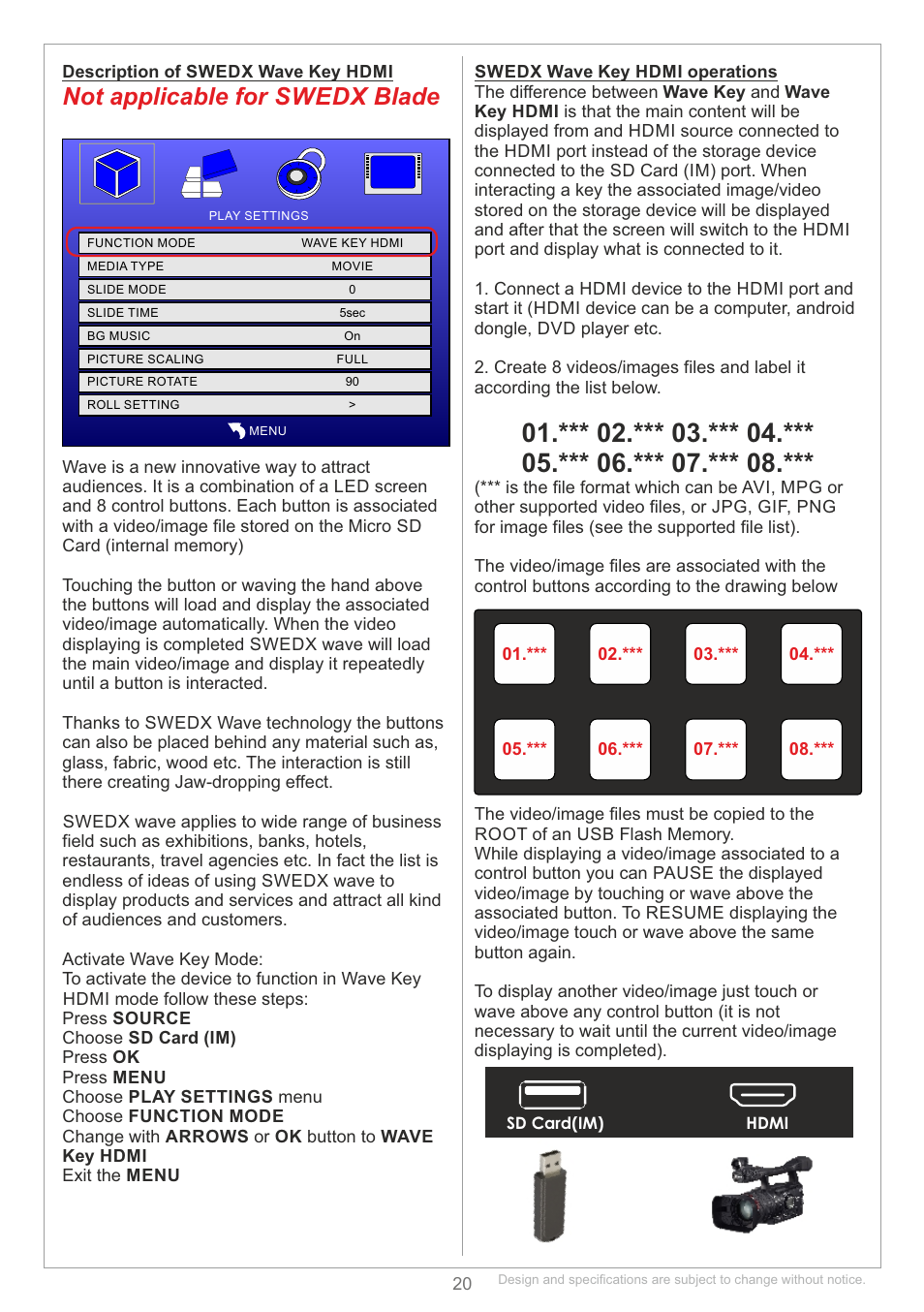 Not applicable for swedx blade | SWEDX Blade User Manual | Page 20 / 23