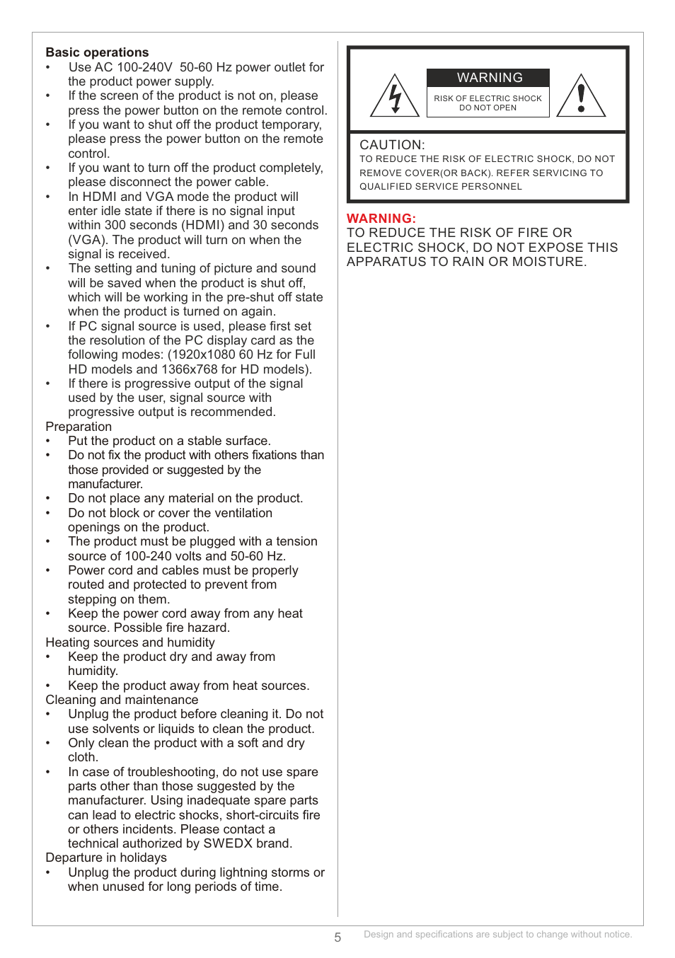 SWEDX Blade User Manual | Page 5 / 23